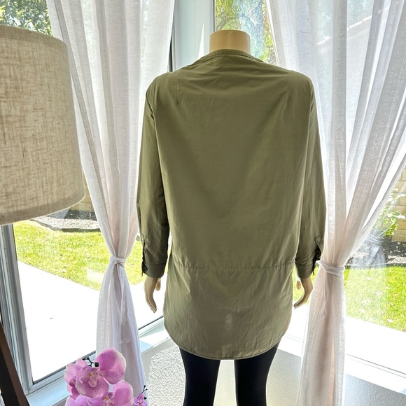 BONNIE ALEX Long Utility Jacket Coat Womens Size 55 M Medium Green Zip Closure - Picture 5 of 9